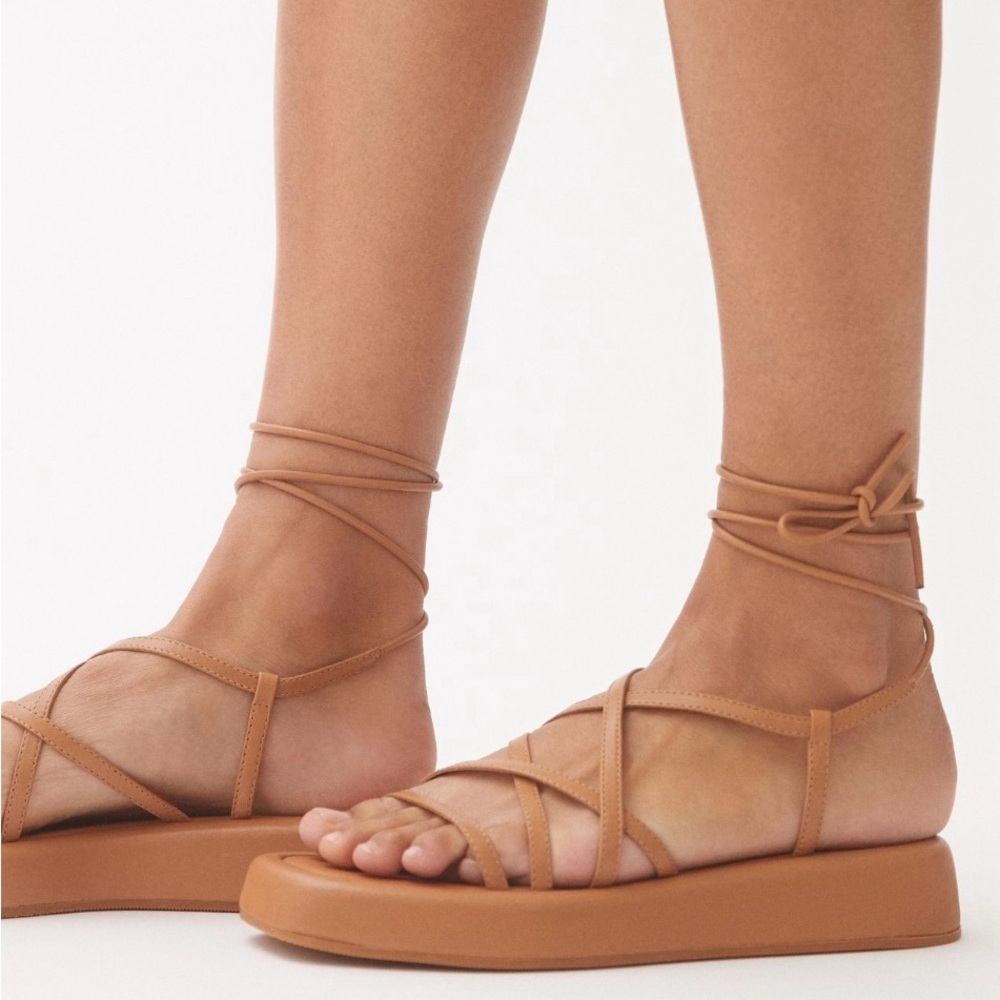 Loeffler Randall Tan Strappy Sandals